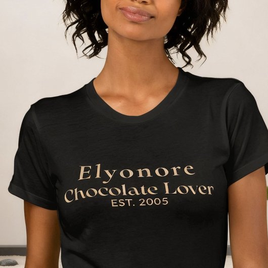 Personalized Chocolate Lover Name Established Tシャツ