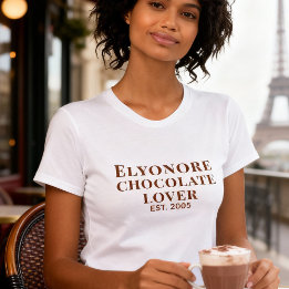 Personalized Chocolate Lover Name Established Tシャツ