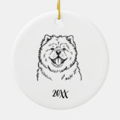 Personalized Chow Chow Dog Christmas セラミックオーナメント (裏面)