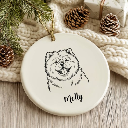 Personalized Chow Chow Dog Christmas セラミックオーナメント