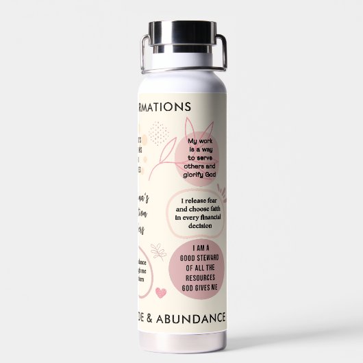 Personalized Christian Daily Affirmations Quotes ウォーターボトル (背面)