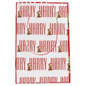 Personalized Christmas ミディアムペーパーバッグ (正面)