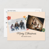 Personalized Christmas Aesthetic Cat Family シーズンポストカード (正面/裏面)