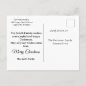Personalized Christmas Aesthetic Cat Family シーズンポストカード (裏面)
