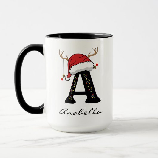 Personalized Christmas Alphabet Mug for Kids マグカップ (左)