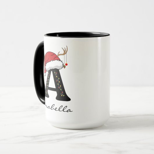 Personalized Christmas Alphabet Mug for Kids マグカップ (正面左)