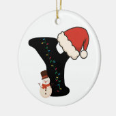 Personalized Christmas Alphabet Y セラミックオーナメント (左)
