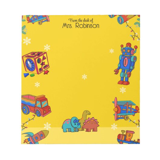 Personalized Christmas Animated Toys  ノートパッド (正面)