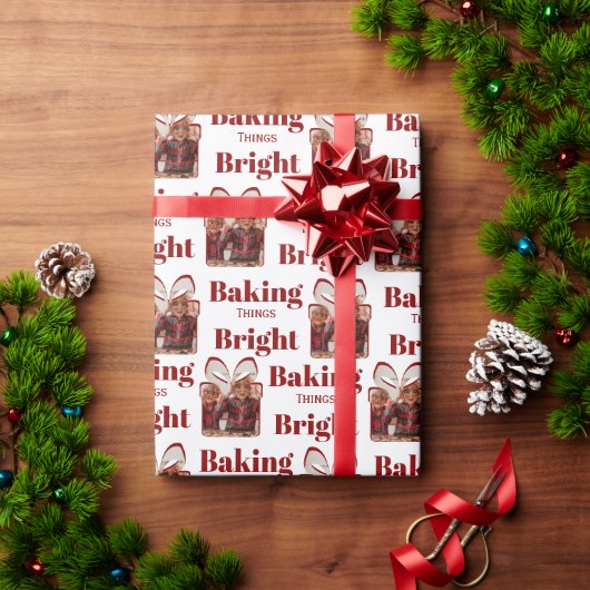 Personalized Christmas Baking Photo  ラッピングペーパー (クリスマスギフト)
