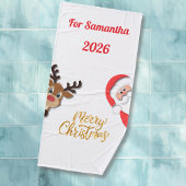 Personalized Christmas Bath Towel - Santa Design  バスタオル