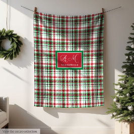 Personalized Christmas Blanket Classic Plaid Gift フリースブランケット