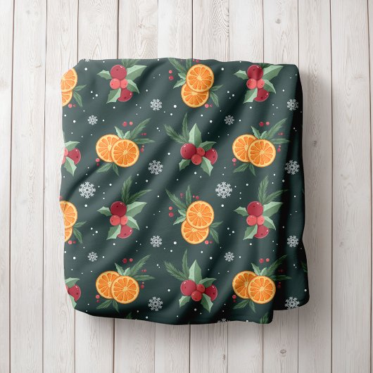 Personalized Christmas Blanket With Oranges  フリースブランケット