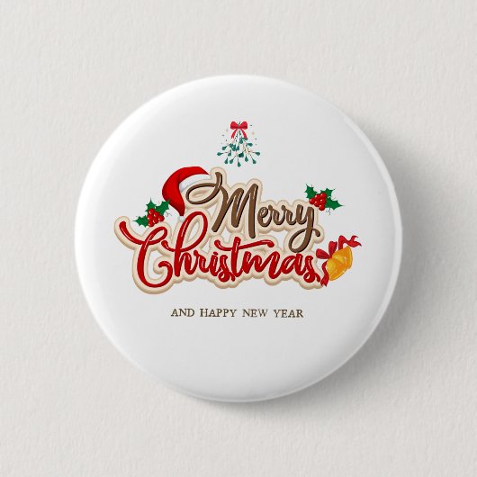 Personalized Christmas Button–Custom Seasonal Pin 缶バッジ (正面)