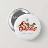 Personalized Christmas Button–Custom Seasonal Pin 缶バッジ (正面&裏面)
