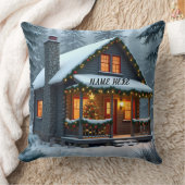 Personalized Christmas Cabin 2 クッション (ブランケット)