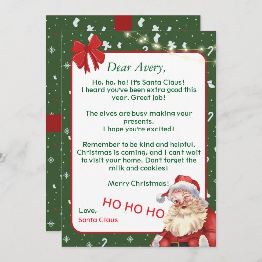 Personalized Christmas Card for a Unique Holiday 招待状 (正面/裏面)