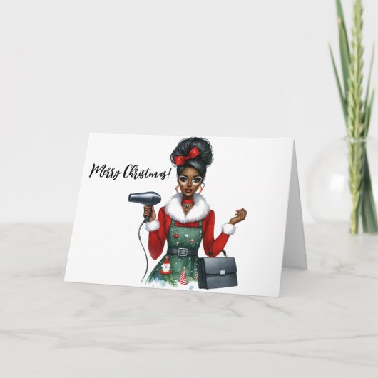 Personalized Christmas Card for Hairdresser シーズンカード (正面)
