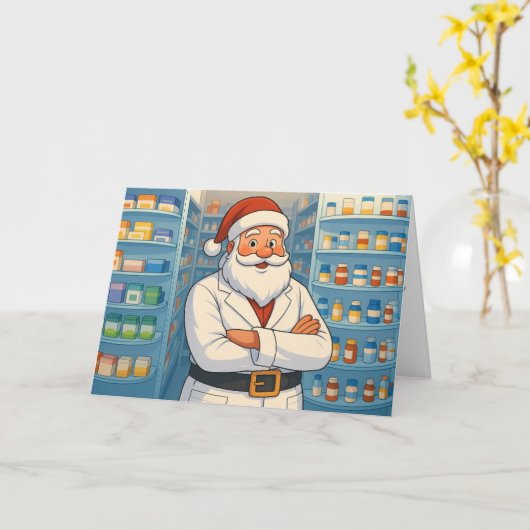 Personalized Christmas Card for Pharmacist カード (黄色い花)