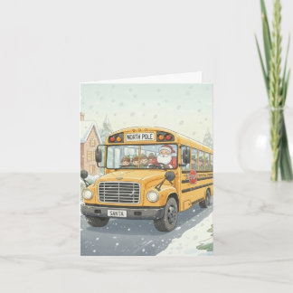 Personalized Christmas Card for School Bus Drivers シーズンカード