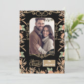 Personalized Christmas Card - Watercolor Floral  招待状 (スタンド正面)