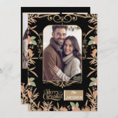 Personalized Christmas Card - Watercolor Floral 招待状 (正面/裏面)