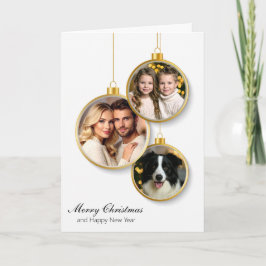 Personalized Christmas Card with Hanging Ornaments シーズンカード