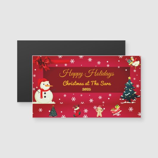 Personalized Christmas Card with Name  (正面/裏面)