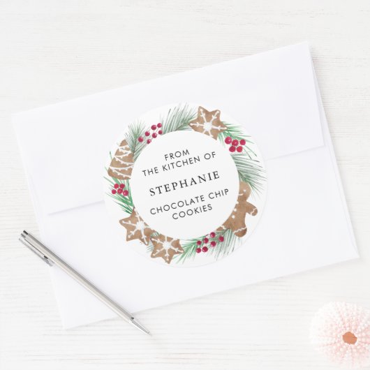 Personalized Christmas Cookie  ラウンドシール (封筒)