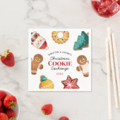 Personalized Christmas Cookie Exchange Gingerbread スタンダードカクテルナプキン (インサイチュ)