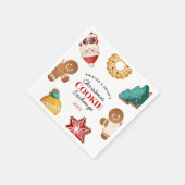 Personalized Christmas Cookie Exchange Gingerbread スタンダードカクテルナプキン (角)