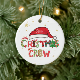 Personalized Christmas Crew Ornament セラミックオーナメント