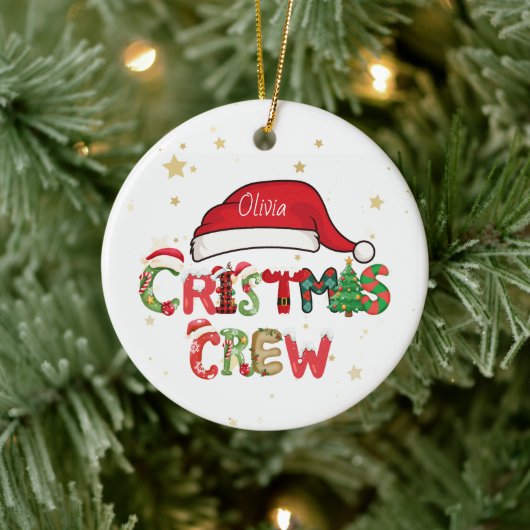 Personalized Christmas Crew Ornament セラミックオーナメント (ツリー)