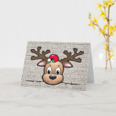 Personalized Christmas Deer Holiday Card カード (黄色い花)