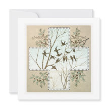 Personalized Christmas Depicting Birds Vintage