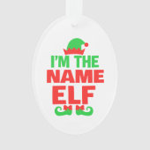Personalized Christmas Elf オーナメント (正面)