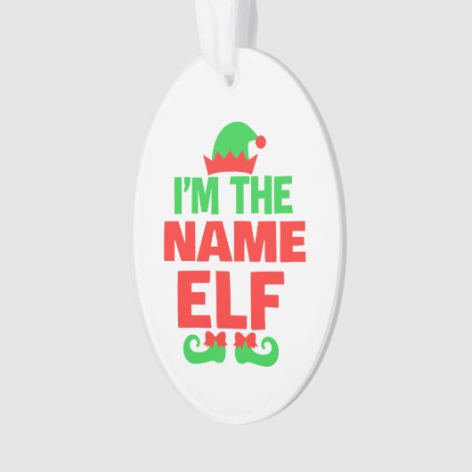 Personalized Christmas Elf オーナメント (正面)