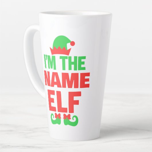 Personalized Christmas Elf カフェラテマグ (左アングル)