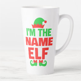 Personalized Christmas Elf カフェラテマグ