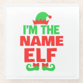 Personalized Christmas Elf ガラスコースター (正面)