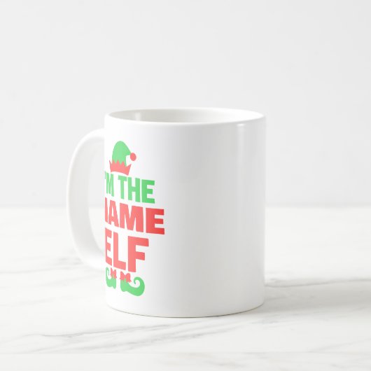 Personalized Christmas Elf コーヒーマグカップ (正面左)