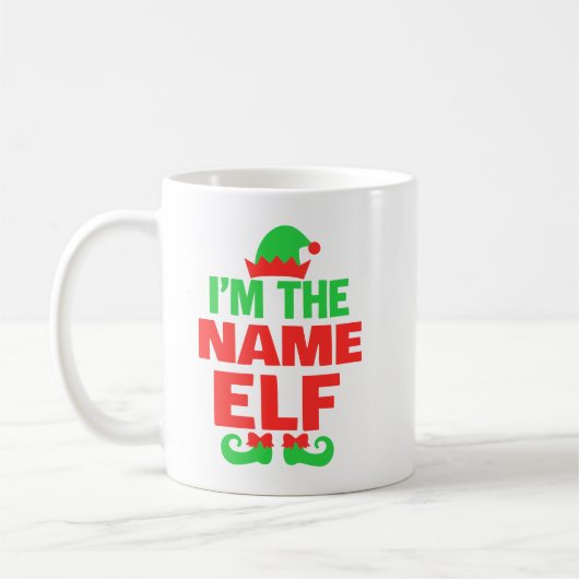 Personalized Christmas Elf コーヒーマグカップ (左)