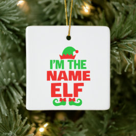Personalized Christmas Elf セラミックオーナメント