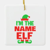 Personalized Christmas Elf セラミックオーナメント (正面)