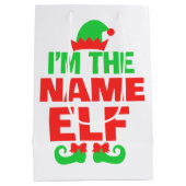 Personalized Christmas Elf ミディアムペーパーバッグ (裏面)