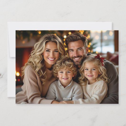 Personalized Christmas Elf and Plaid Sparkles シーズンカード (裏面)