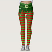 Personalized Christmas Elf Costume Leggings レギンス (正面)
