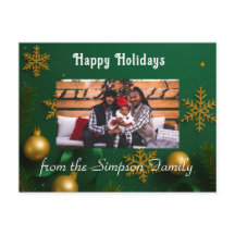 Personalized Christmas Family Photo Postcard