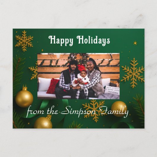 Personalized Christmas Family Photo Postcard ポストカード (正面)