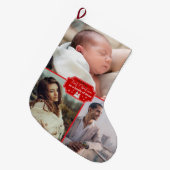 Personalized Christmas “First Christmas Family" ラージクリスマスストッキング (正面 (吊り時))