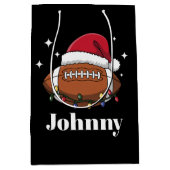 Personalized Christmas Football Winter Sports Team ミディアムペーパーバッグ (正面)